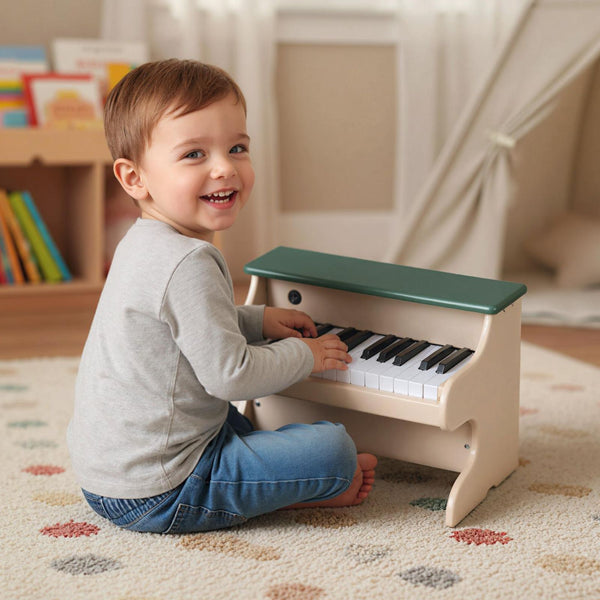 25 Keys Wooden Digital Piano Toy with Removable Music Stand