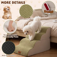 4/5-step Dog Foam Stairs with Non-slip Bottom and Washable Cover