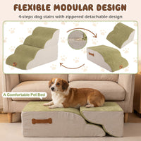 4/5-step Dog Foam Stairs with Non-slip Bottom and Washable Cover