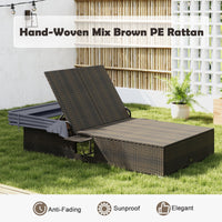 Double Chaise Lounge with Adjustable Recliner and Folding Trays