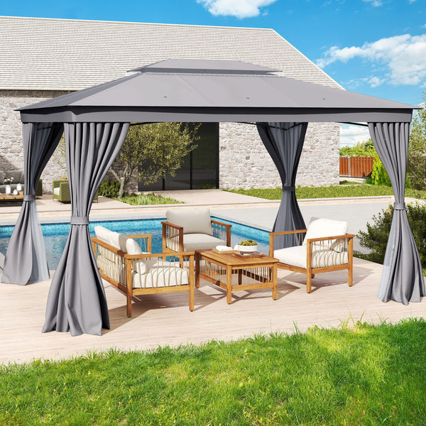 Double-Roof Canopy Tent with Mesh Netting and Soft Fabric Top