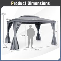Double-Roof Canopy Tent with Mesh Netting and Soft Fabric Top