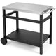 Double-Shelf Grill Table with 85 x 50 cm Stainless Steel Top
