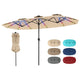 Double-Sided Patio Umbrella with Color-Changing Solar LED