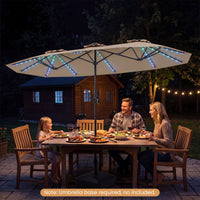 Double-Sided Patio Umbrella with Color-Changing Solar LED