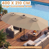 Double-Sided Patio Umbrella with Color-Changing Solar LED