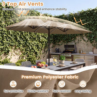 Double-Sided Patio Umbrella with Color-Changing Solar LED