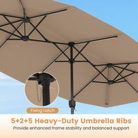 Double-Sided Patio Umbrella with Color-Changing Solar LED