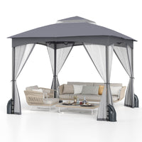 3 X 3M Patio Gazebo with Double Roof Canopy and Sandbags for Garden