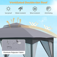 3 X 3M Patio Gazebo with Double Roof Canopy and Sandbags for Garden