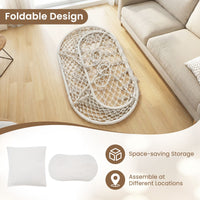 Double Swing Chair with Cushions for Indoor Outdoor Use