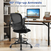 Drafting Chair with Flip Up Armrests and Adjustable Footrest Ring