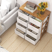 8 Drawers Dresser with Removable Fabric Bins for Closet Living Room