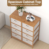 8 Drawers Dresser with Removable Fabric Bins for Closet Living Room
