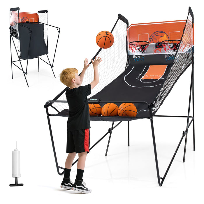 Dual Shot Arcade Basketball Game with LED Electronic Scoreboard and 8 Game Modes