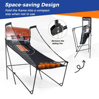 Dual Shot Arcade Basketball Game with LED Electronic Scoreboard and 8 Game Modes