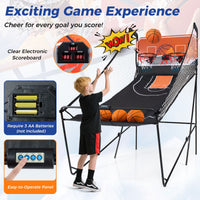Dual Shot Arcade Basketball Game with LED Electronic Scoreboard and 8 Game Modes