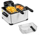 2000W Stainless Steel Electric Deep Fryer 5L with Triple Baskets for Family