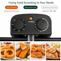 2000W Stainless Steel Electric Deep Fryer 5L with Triple Baskets for Family
