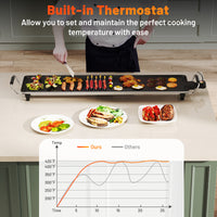 89cm Electric Griddle, Extra Large Teppanyaki Grill with Adjustable Temperature