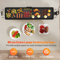 89cm Electric Griddle, Extra Large Teppanyaki Grill with Adjustable Temperature