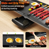 89cm Electric Griddle, Extra Large Teppanyaki Grill with Adjustable Temperature
