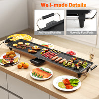 89cm Electric Griddle, Extra Large Teppanyaki Grill with Adjustable Temperature