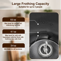 6-in-1 Electric Milk Frother Warm and Cold Foam Maker for Home Office