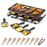 1400W Raclette Grill with Reversible Nonstick Plate for Parties