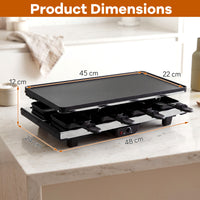1400W Raclette Grill with Reversible Nonstick Plate for Parties