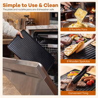 1400W Raclette Grill with Reversible Nonstick Plate for Parties