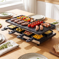 1400W Raclette Grill with Reversible Nonstick Plate for Parties