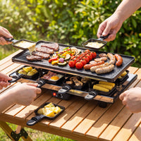 1400W Raclette Grill with Reversible Nonstick Plate for Parties