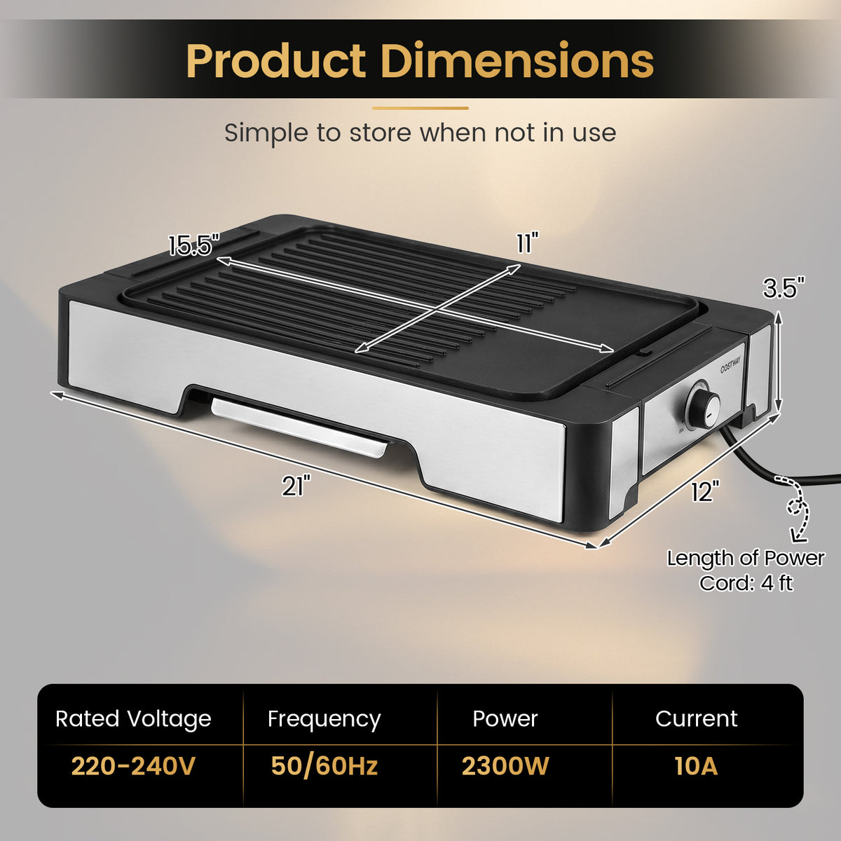 2300W Electric BBQ Grill and Griddle with Nonstick Cooking Plate
