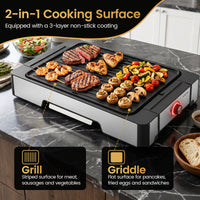 2300W Electric BBQ Grill and Griddle with Nonstick Cooking Plate