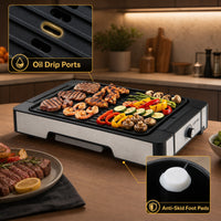 2300W Electric BBQ Grill and Griddle with Nonstick Cooking Plate