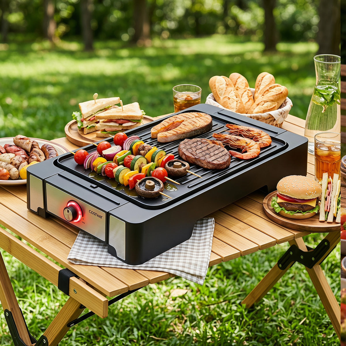 2300W Electric BBQ Grill and Griddle with Nonstick Cooking Plate