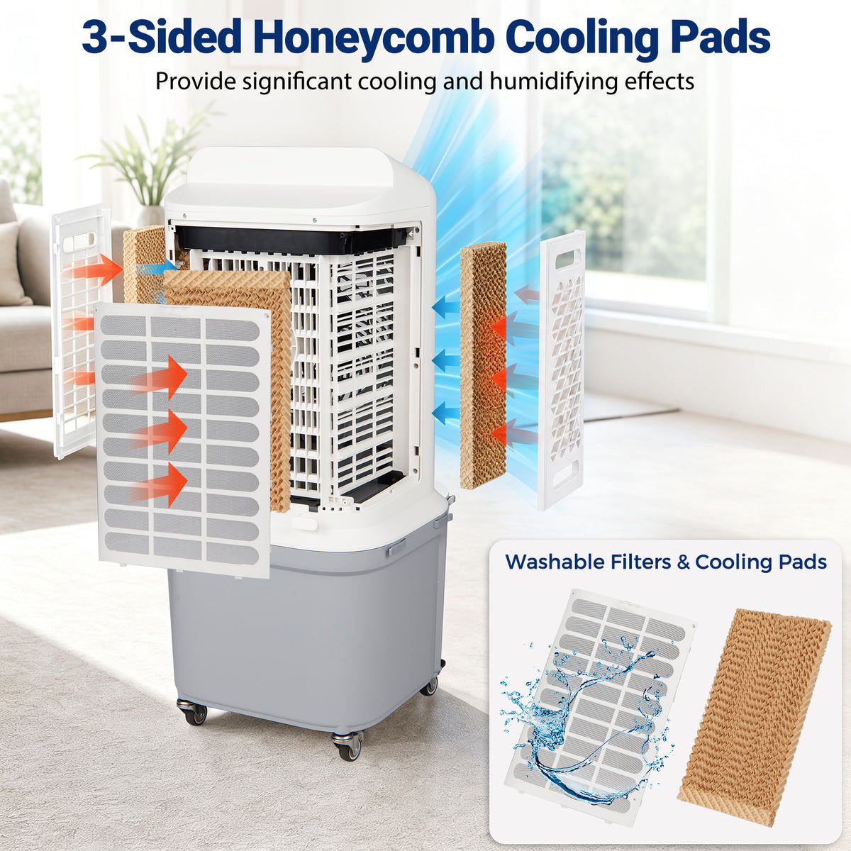 Evaporative Air Cooler with 27 L Large Water Tank