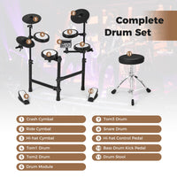 Electric Drum Set Foldable Drum Kit with 7 Inch Mesh Drum Pads
