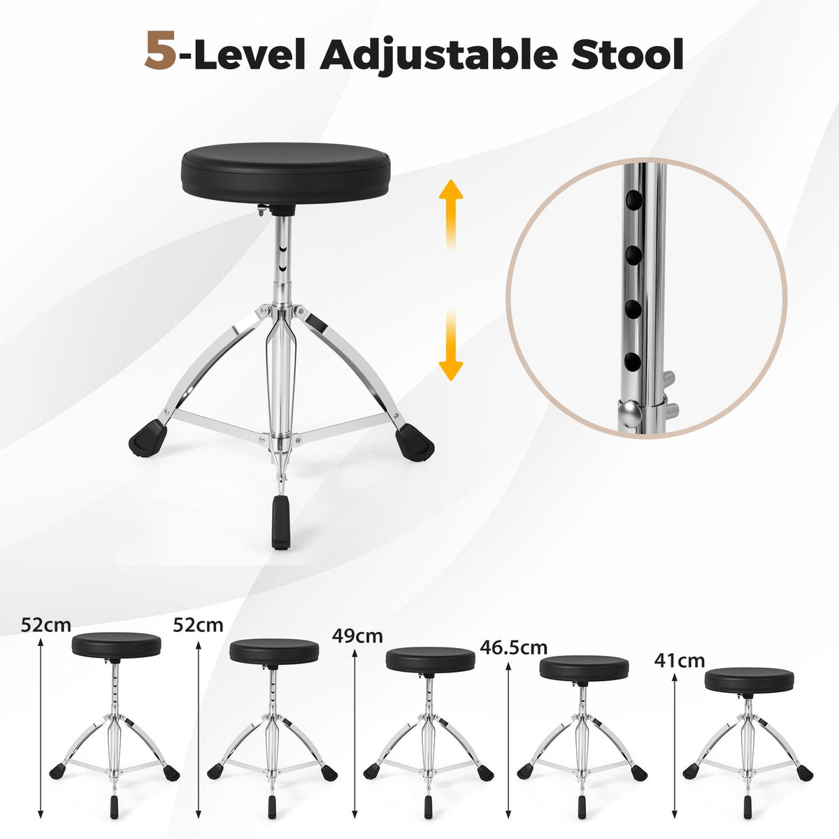 Electric Drum Set Foldable Drum Kit with 7 Inch Mesh Drum Pads