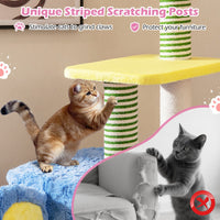 Elephant Themed Cat Tree with 2 Condos and Scratching Posts