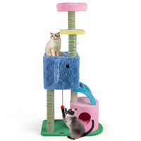 Elephant Themed Cat Tree with 2 Condos and Scratching Posts