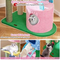 Elephant Themed Cat Tree with 2 Condos and Scratching Posts