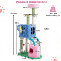 Elephant Themed Cat Tree with 2 Condos and Scratching Posts