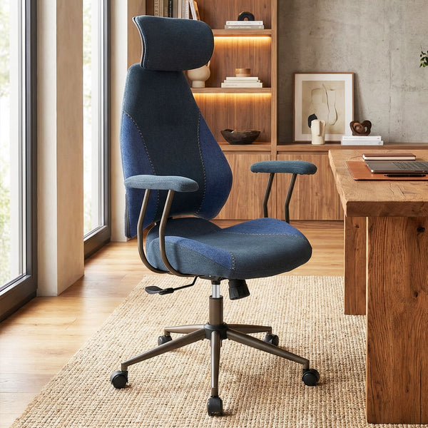 Ergonomic Office Chair with 2D Headrest and Rocking Backrest