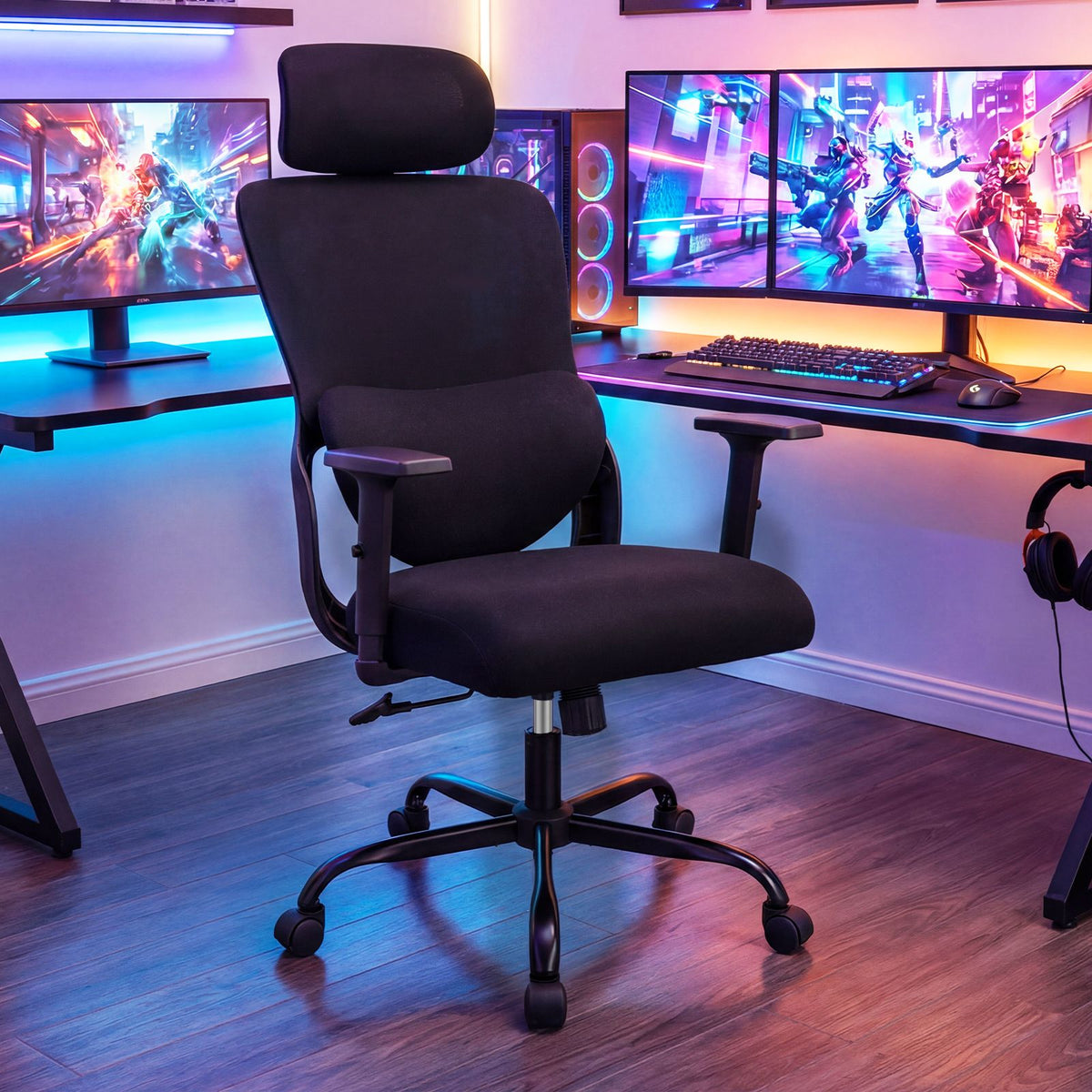 Ergonomic Office Chair with Headrest and Adjustable Backrest