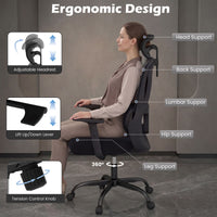 Ergonomic Office Chair with Headrest and Adjustable Backrest