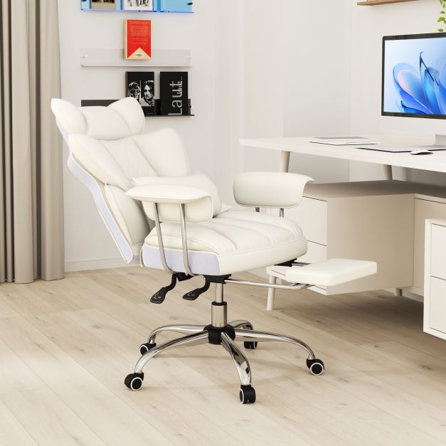 Heavy Duty Executive Office Chair with Retractable Footrest, 180 kg Weight Capacity