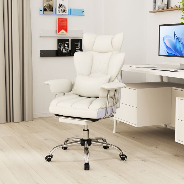 Heavy Duty Executive Office Chair with Retractable Footrest, 180 kg Weight Capacity