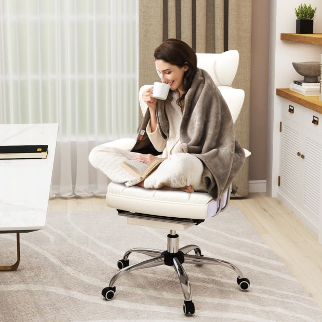 Heavy Duty Executive Office Chair with Retractable Footrest, 180 kg Weight Capacity